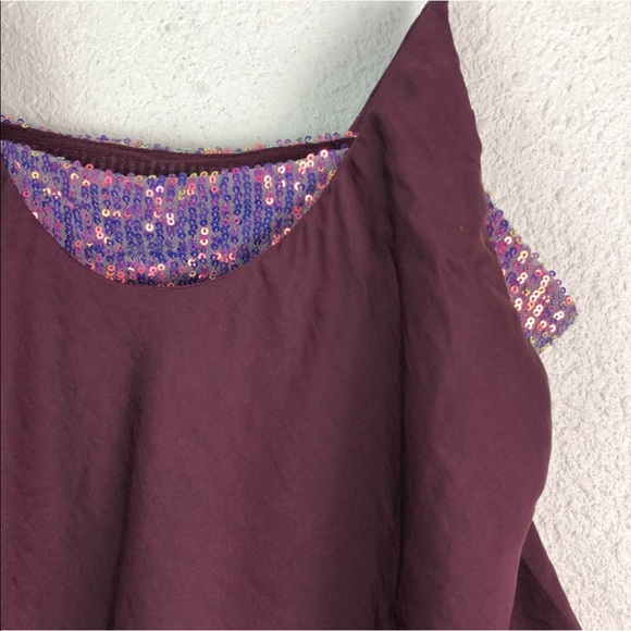 Free People Turn it On Sequin Cami Vetiver Bloom M - Picture 5 of 5
